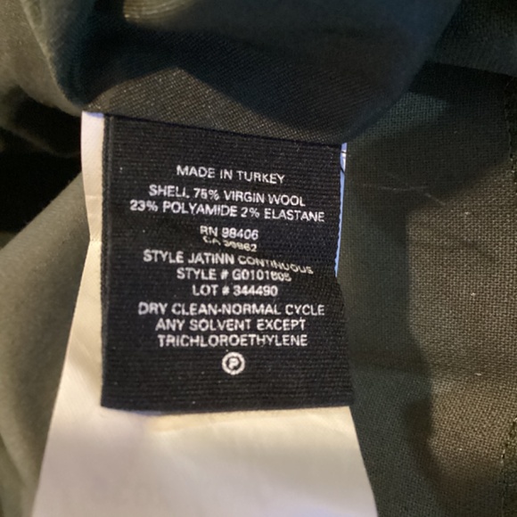 Theory Olive Green Jatinn Continuous Wool Blend Shift Dress Short Sleeve 10 - Picture 5 of 5